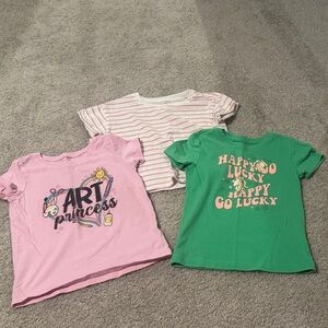 Pink and Green Graphic T-Shirts
